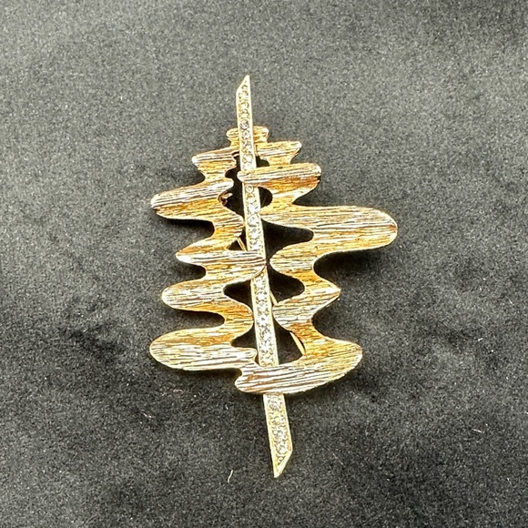 Coro Jewelry - Gold and Silver Abstract Brooch